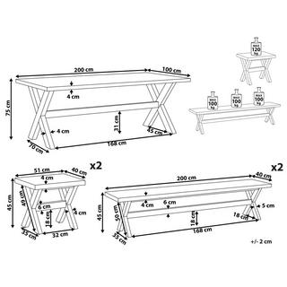 Beliani Gartentisch Set aus Faserzement Industriell OLBIA  