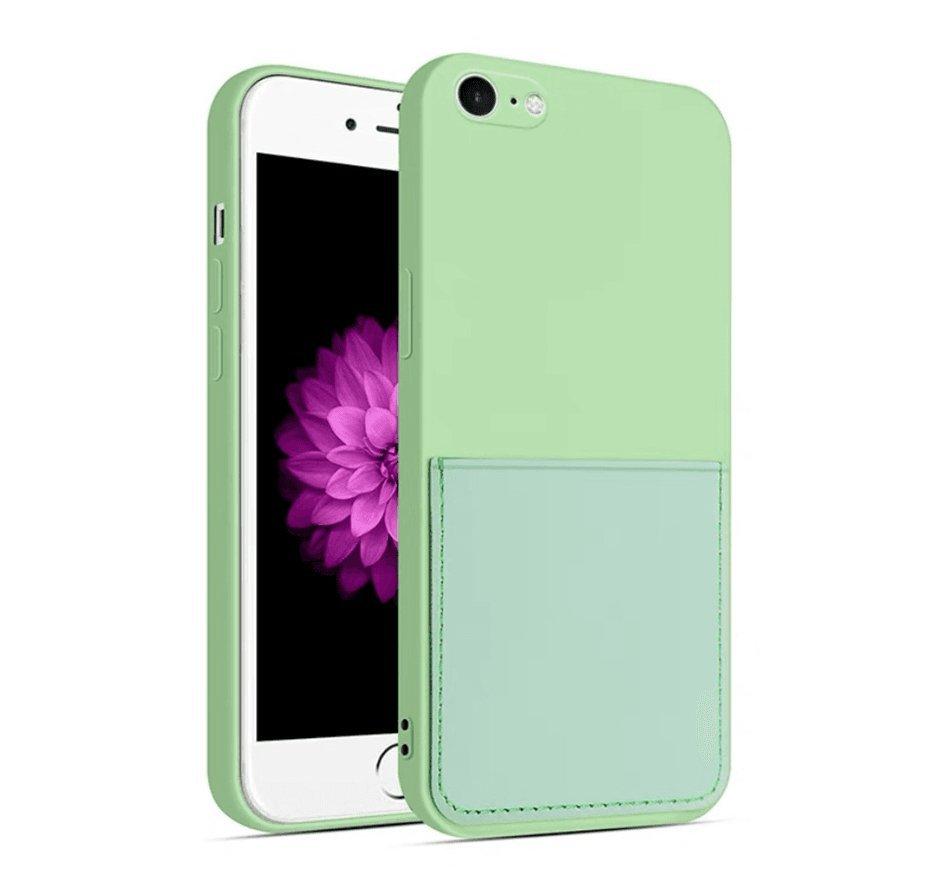 mobileup  Silikon Case mit Kartenfach iPhone 7  8  SE (2020)  SE (2022) - Green 