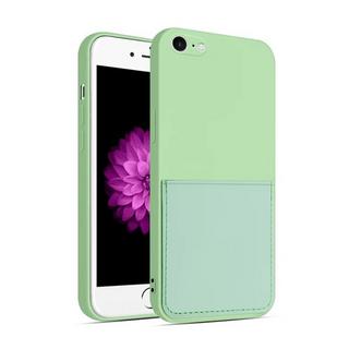 mobileup  Silikon Case mit Kartenfach iPhone 7 / 8 / SE (2020) / SE (2022) - Green 