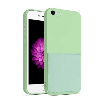 Silikon Case mit Kartenfach iPhone 7  8  SE (2020)  SE (2022) - Green