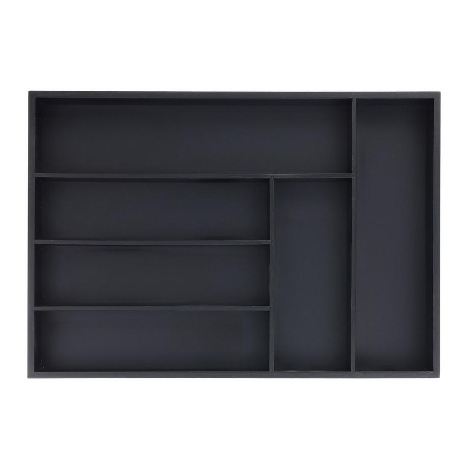 B2X  Schwarzer Besteckkasten 6 Fächer 