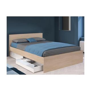 Vente-unique Bett mit 2 Schubladen 160 x 200 cm + Lattenrost + Matratze - Holzfarben & glänzend - VELONA  