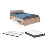 Vente-unique Bett mit 2 Schubladen 160 x 200 cm + Lattenrost + Matratze - Holzfarben & glänzend - VELONA  