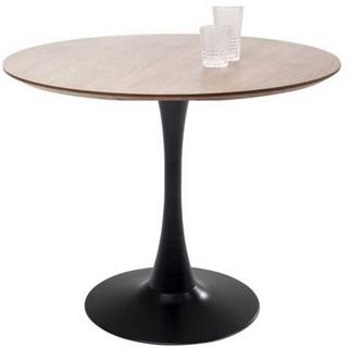 KARE Design Table Schickeria aspect noyer noire ronde années 80  
