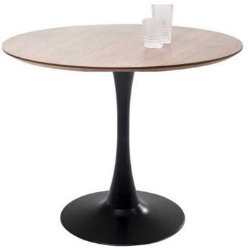 Table Schickeria aspect noyer noir rond 80