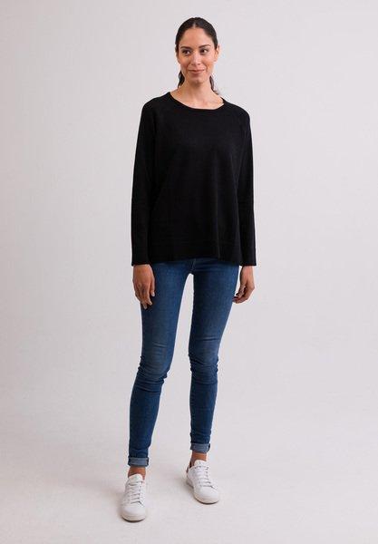 CASH-MERE.CH Pull Col Rond Cachemire avec Fentes Latérales  