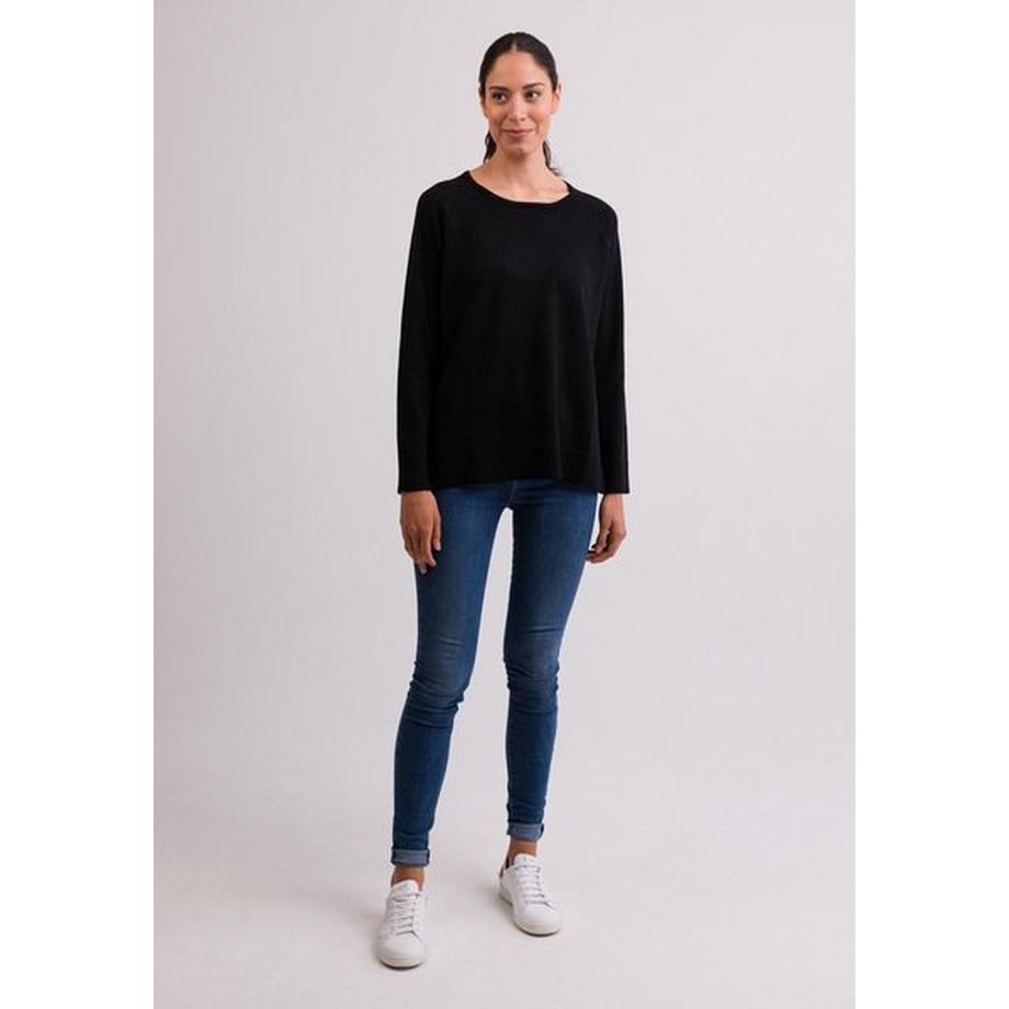 CASH-MERE.CH Maglione Girocollo Cashmere con Spacchi Laterali  