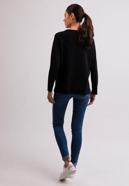 CASH-MERE.CH Pull Col Rond Cachemire avec Fentes Latérales  