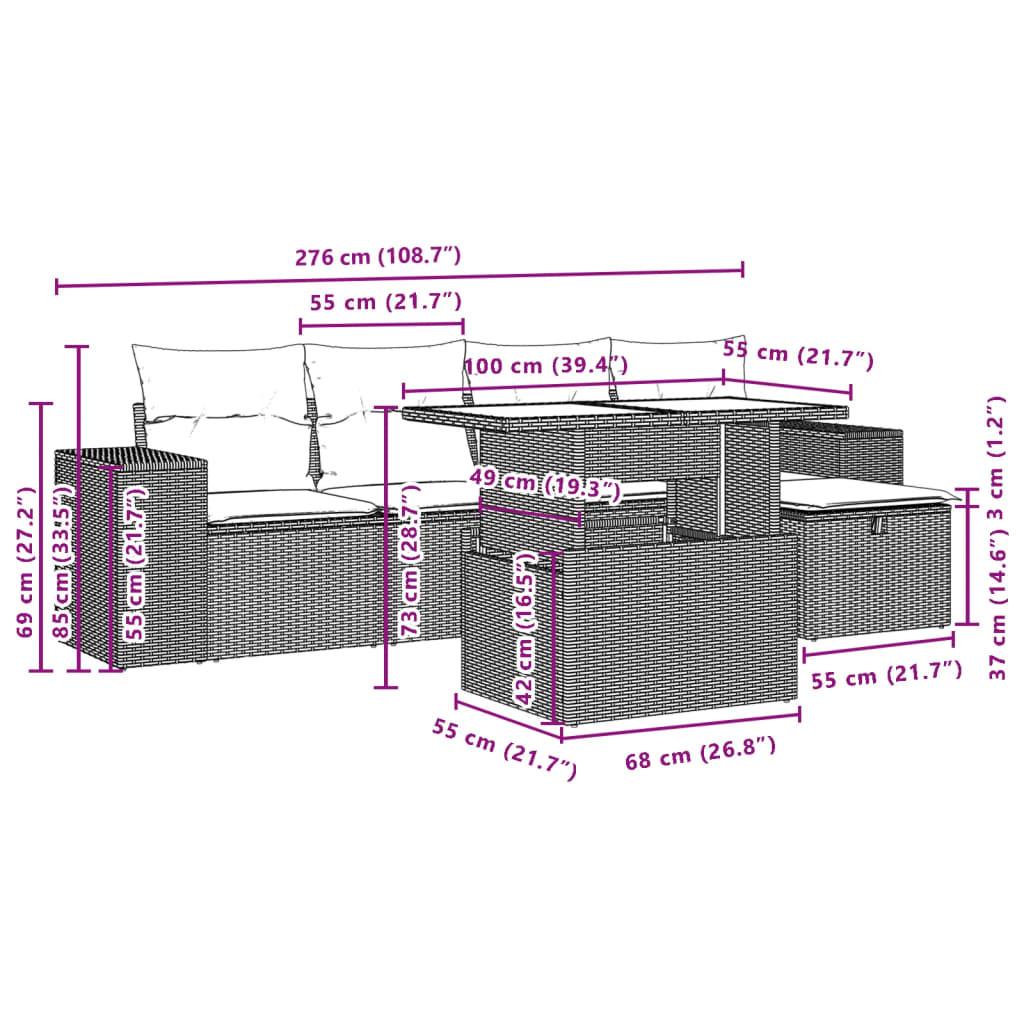 VidaXL Ensemble de canapés de jardin rotin synthétique  