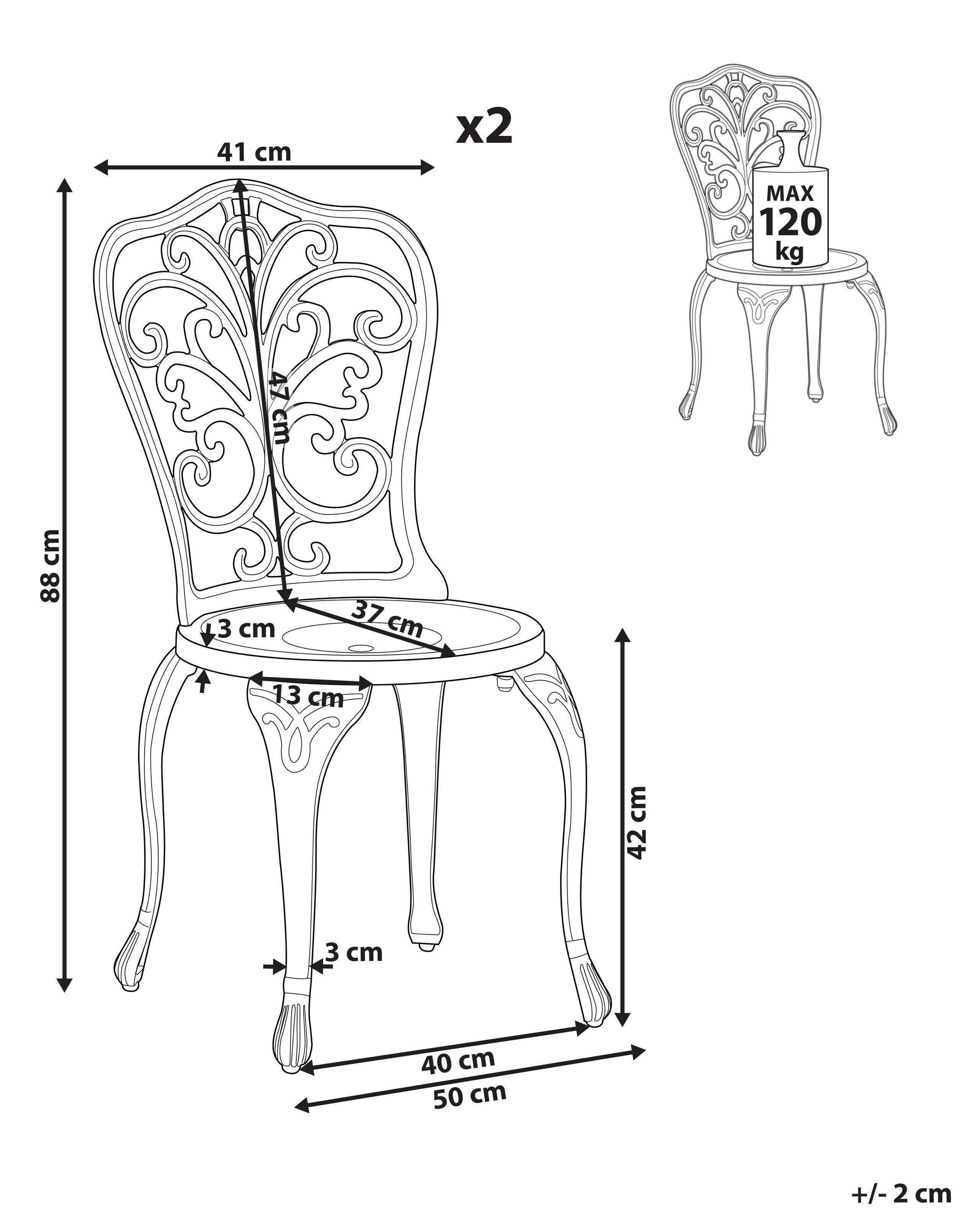 Beliani Chaise de jardin en Aluminium Rustique TRIORA  