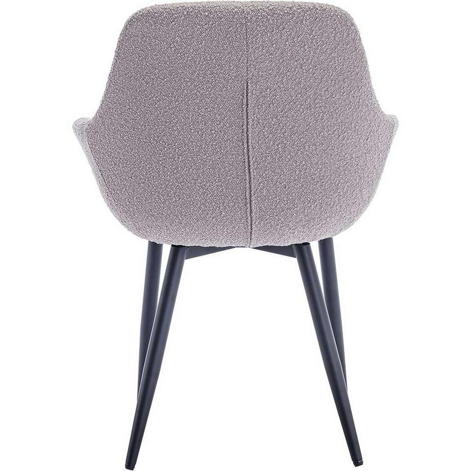 mutoni Chaise de salle à manger avec accoudoirs Gropstix taupe (lot de 2)  