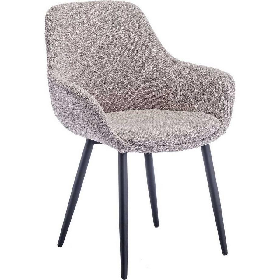 mutoni Chaise de salle à manger avec accoudoirs Gropstix taupe (lot de 2)  