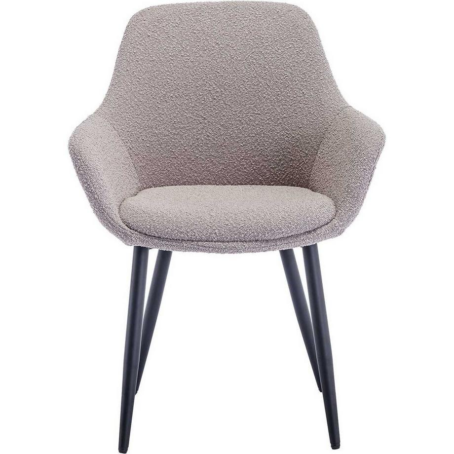 mutoni Chaise de salle à manger avec accoudoirs Gropstix taupe (lot de 2)  