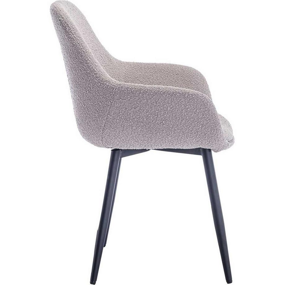 mutoni Chaise de salle à manger avec accoudoirs Gropstix taupe (lot de 2)  
