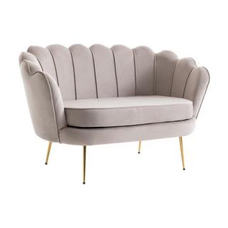 PASCAL MORABITO Canapé 2 places coquillage en velours taupe DANDELION de Pascal Morabito  