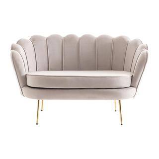 PASCAL MORABITO Canapé 2 places coquillage en velours taupe DANDELION de Pascal Morabito  
