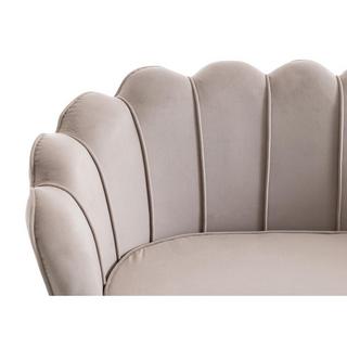 PASCAL MORABITO Canapé 2 places coquillage en velours taupe DANDELION de Pascal Morabito  