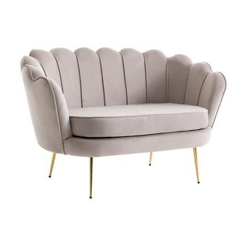 Muschelsofa 2-Sitzer - Samt - Graubraun - DANDELION von Pascal Morabito