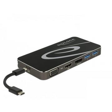 87773 replicatore di porte e docking station per notebook Cablato USB 3.2 Gen 1 (3.1 Gen 1) Type-C Nero