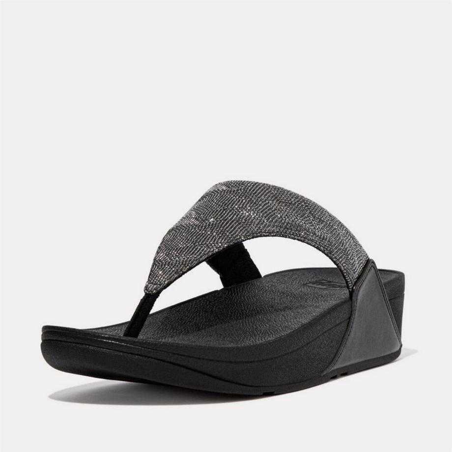 fit flop Glitz Zehentrenner Sandalen mit Keilabsatz  