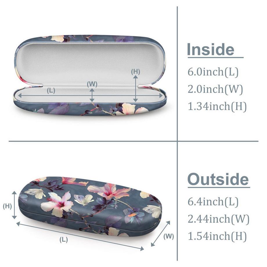 Only-bags.store Tragbares Hartschalen Brillenetui mit Blumenmuster  