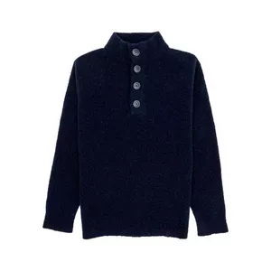 Strickpullover Troyer Button Bouclé