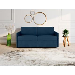 Vente-unique Divano letto 3 posti a ribalta in Tessuto Blu scuro Larghezza Materasso 1Spessore CALIFE  