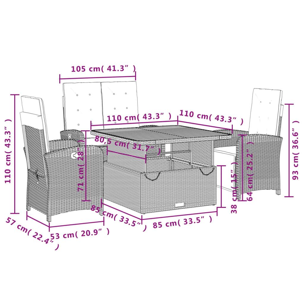 VidaXL Garten essgruppe poly-rattan  