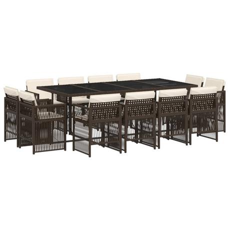 VidaXL Ensemble de salle à manger de jardin rotin synthétique  