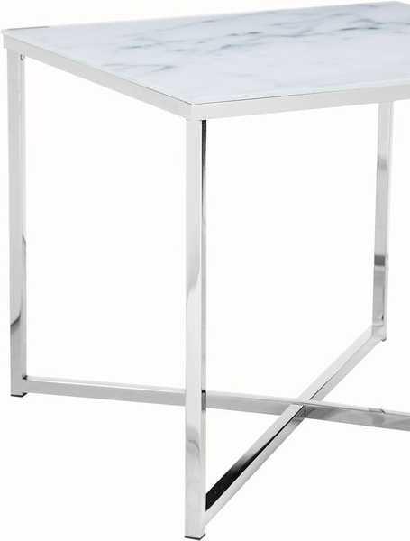 mutoni Beistelltisch Marmor weiss chrom 50x50 | online kaufen - MANOR