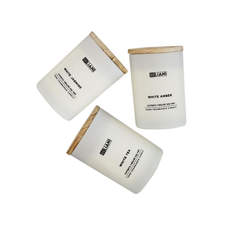 Beliani Duftkerzen 3er Set aus Sojawachs SIMPLICITY  