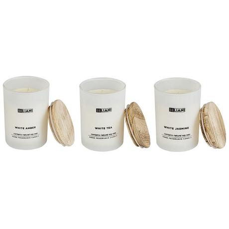 Beliani Lot de 3 bougies parfumées en Cire de soja SIMPLICITY  