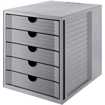 Boîte à tiroirs System Box KARMA, DIN A4, 5 tiroirs fermés, -écologique