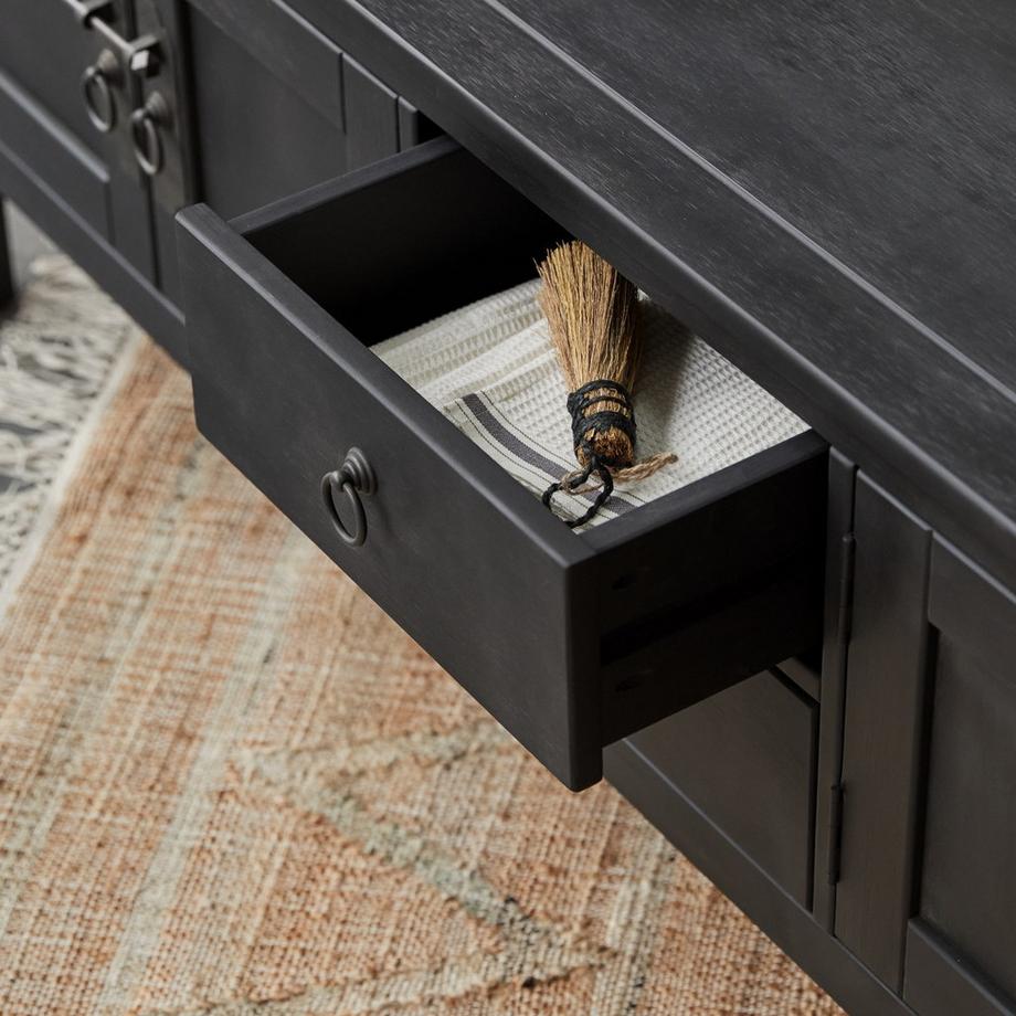 Tikamoon Mobile TV in pino massello 170 cm Thaki Black  