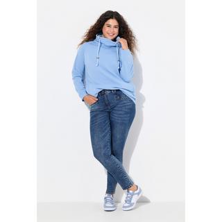 Ulla Popken  Jeans modello Sarah con gamba aderente, tessuto elasticizzato e tasche con zip 