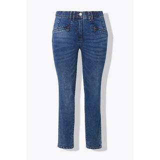 Ulla Popken  Jeans modello Sarah con gamba aderente, tessuto elasticizzato e tasche con zip 