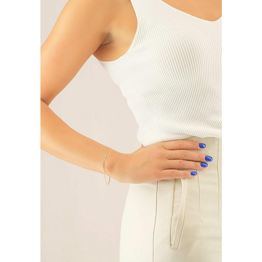 MUAU Schmuck  Bracelet Figaro Gelbgold 750, 2.3mm, 19cm 