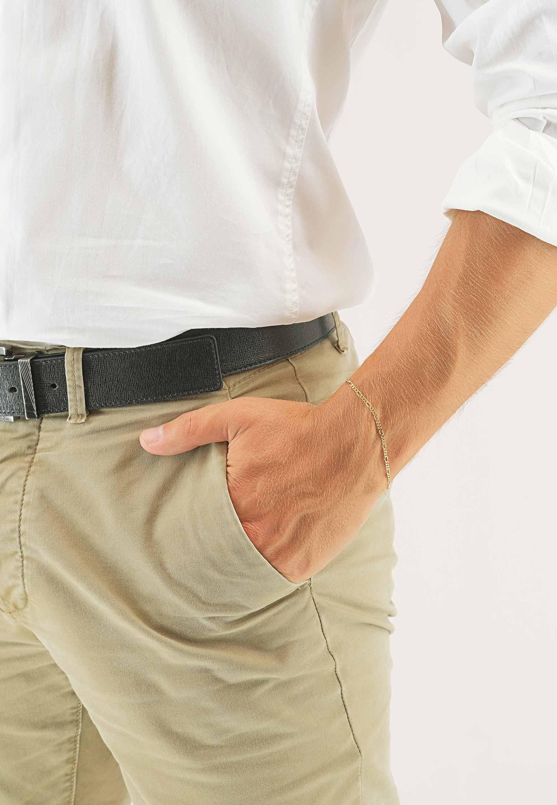 MUAU Schmuck  Bracelet Figaro Gelbgold 750, 2.3mm, 19cm 