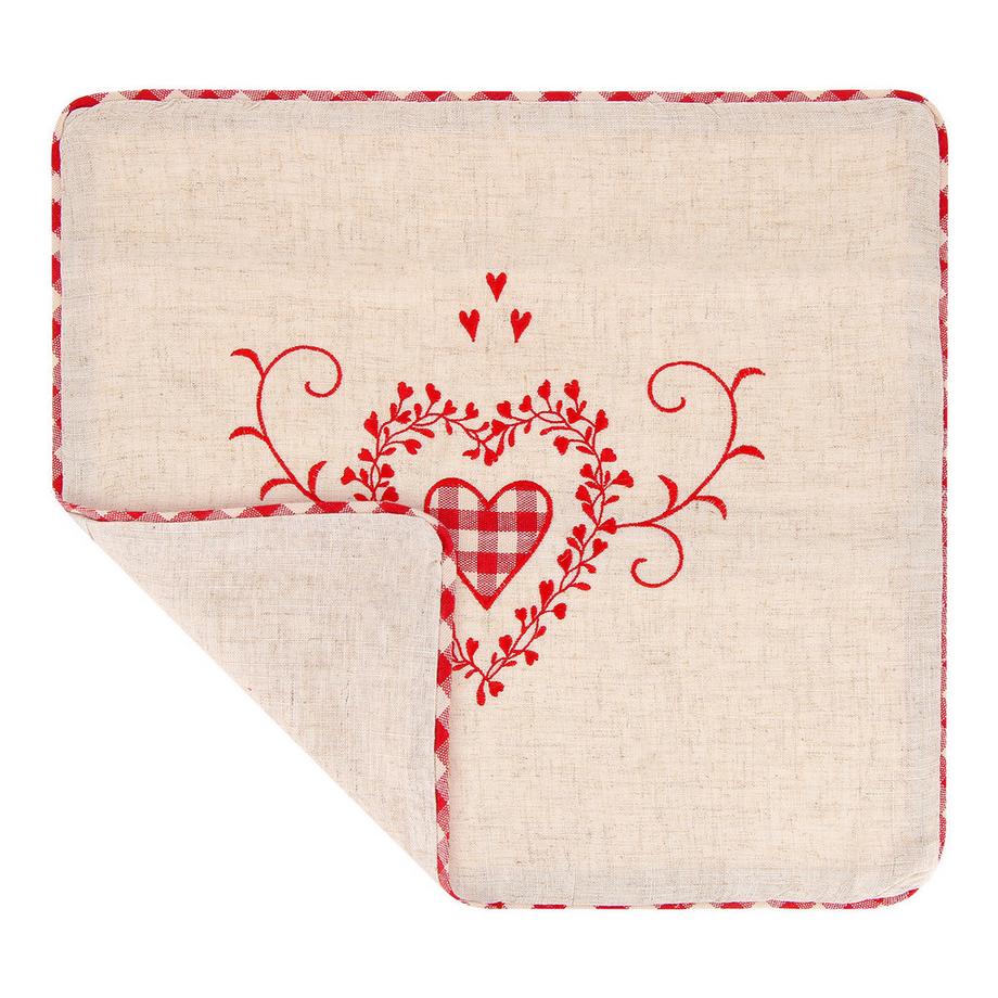 Avizar 2 Stk. Kissenbezüge Kariertes Herz  