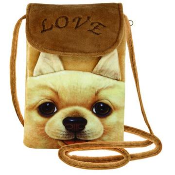 Pochette Téléphone Design Shiba Marron