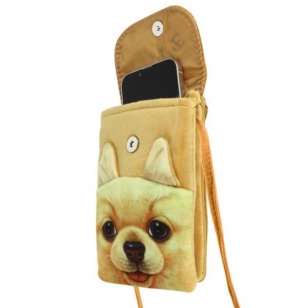 Avizar  Pochette telefono design shiba marrone 