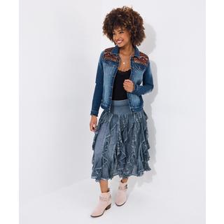 Joe Browns  Midirock im Denim-Look mit Rüschen 