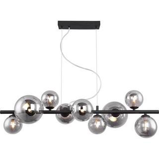 mutoni Lampe à suspension Riha métal noir 9xG9 LED  
