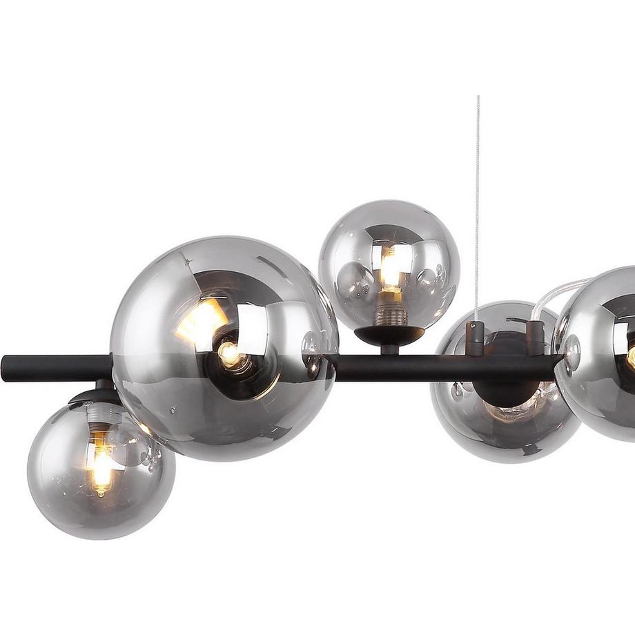 mutoni Lampe à suspension Riha métal noir 9xG9 LED  