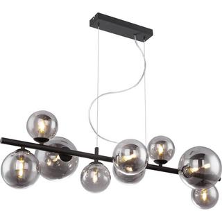 mutoni Lampe à suspension Riha métal noir 9xG9 LED  