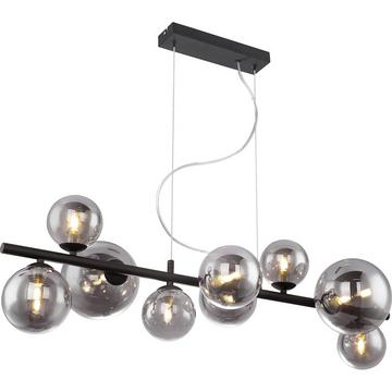 Lampe à suspension Riha métal noir 9xG9 LED