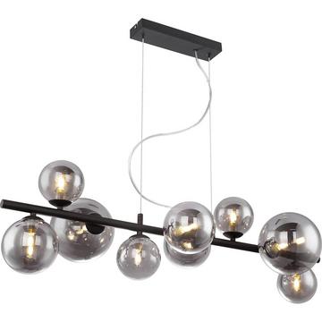 Lampada a sospensione Riha in metallo nero 9xG9 LED