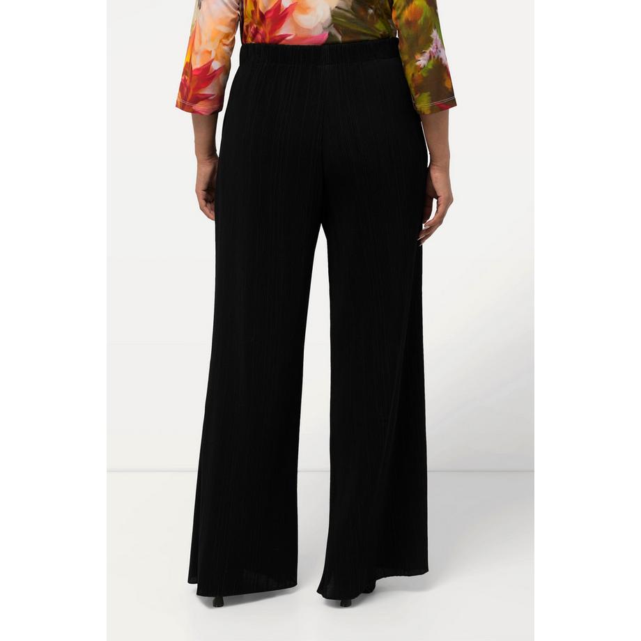 Ulla Popken Pantalon Marlene Plissé Jambe Large Ceinture Élastique  