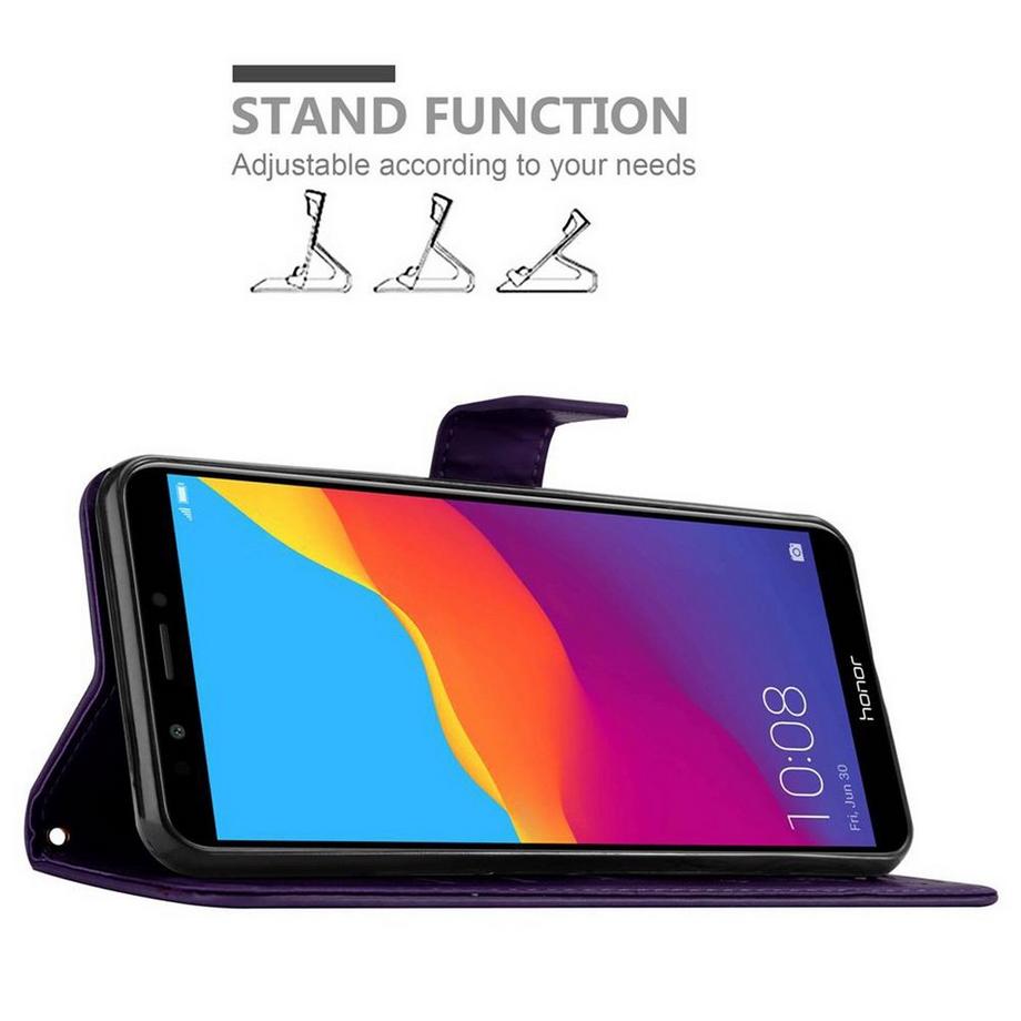 Cadorabo  Hülle für Honor 7C  Huawei Y7 2018 Blumen Design Magnetverschluss 