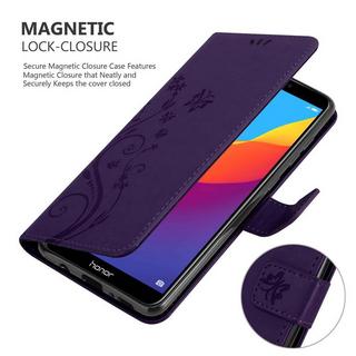 Cadorabo  Housse compatible avec Honor 7C / Huawei Y7 2018 - Coque de protection au design floral avec fermeture magnétique, fonction de support et emplacements pour cartes 